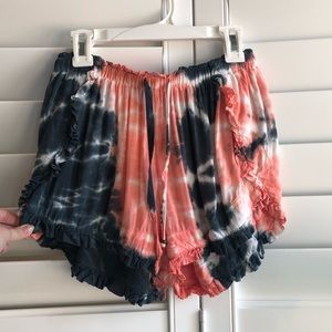 Gyspy 05 Blue and Pink Tie-Dye Shorts